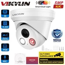 VIKYLIN 4K 5MP PoE Security IP Camera H.265+ Human Vehicle Detection Outdoor Cam