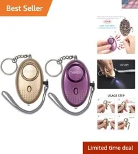 Portable 140DB Personal Defense Alarm – Keychain with LED for Night-time Safety