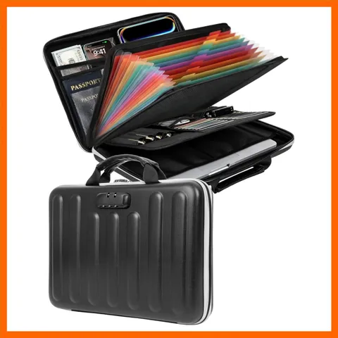Fireproof Document Box, Waterproof Hard File Organizer with Lock | -94 VTM-0 ...