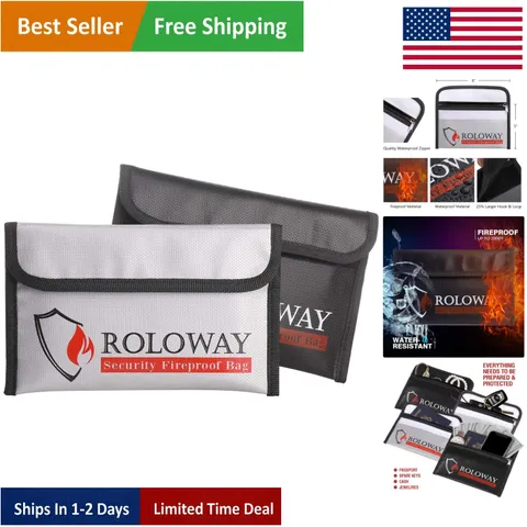 Sleek Fireproof and Water-Resistant Bags - 5x8 Design for Precious Valuables
