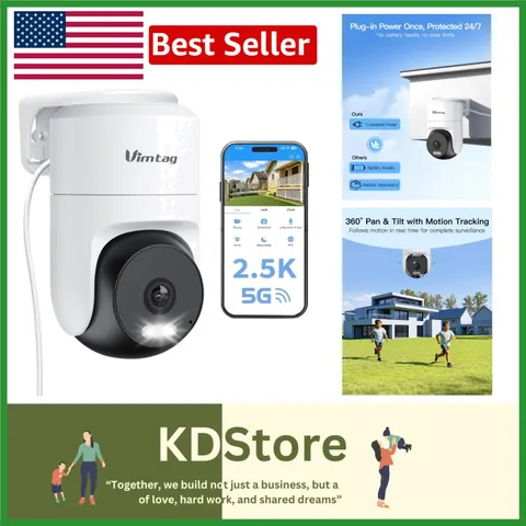2.5K Outdoor Security Camera with 360° View, Color Night Vision & 2-Way Audio