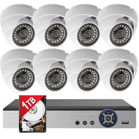 Evertech 8 Channel CCTV Security Camera System 1TB indoor outdoor Dome Cameras