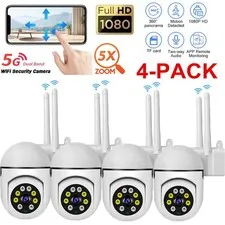 4 Pack Wireless 5G WiFi 1080P Security Camera System Smart Outdoor Night Vision