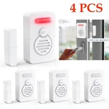 Entry Door Alarm Wireless Voice Windows Reminder Loud 90 dB for Home Security ×4
