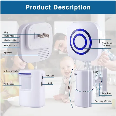Motion Sensor Doorbell with 38 Chime Tunes