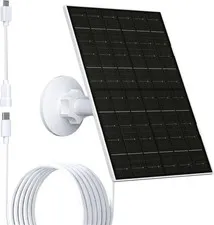 Solar Panel for Security Camera, 6W Micro USB & USB-C Solar Charger Compatible w