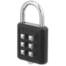 Combination Lock Padlock 6 Digit Zinc Alloy For Outdoor Storage And Luggage