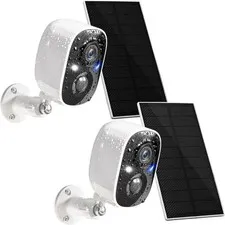 GMK Solar Security Cameras Wireless Outdoor 2K Color Night Vision 2 Way Talk