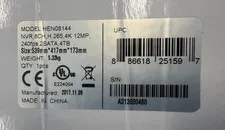 Honeywell HEN08144 NVR 8CH H.265, 4K, 12MP, 240fps, 2SATA, 4TB