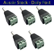 5pcs Male DC Jack 5.5 x 2.1mm 12V Power Plug Adaptor Connector CCTV LED