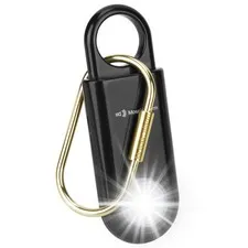 130db Personal Safety Alarm with Ultra Bright Strobe Light. Black