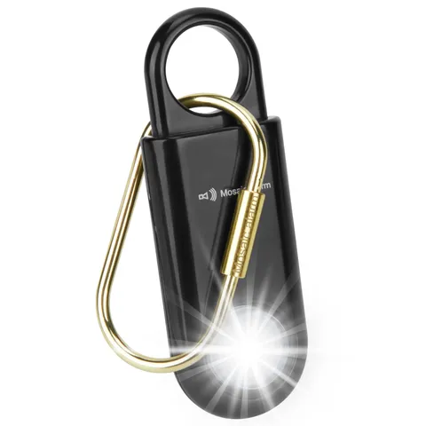 130db Personal Safety Alarm with Ultra Bright Strobe Light. Black