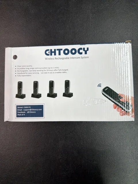 Chtoocy Wireless Rechargeable Intercom System Pack Of 4 With Long Range Communic