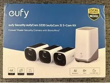 eufy eufyCam3 Wireless Solar Security Camera System 4K Outdoor Cam Local Storage