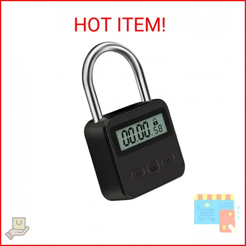 Tookie Metal Timer Lock, 99 Hours Max Timing Lock, USB Rechargeable Timer Padloc