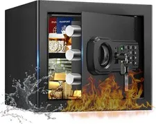 1.3 Cubic Foot Fireproof Waterproof Home Safe With Digital Keypad And Shelf Unit