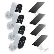 4Pcs Solar Camera Outdoor Wireless Solar Battery Security Camera System WiFi Cam