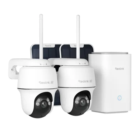 4K Solar Cameras Wireless Outdoor System, Color Night Vision, 360° Pan Tilt A...
