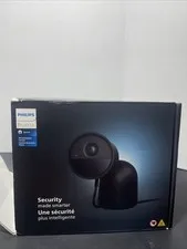 Philips - Hue Desktop Wired Security Camera w/Stand ( Black)