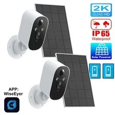 Waterproof Wireless Solar Powered Security Camera WiFi Night Vision 2-Way Audio