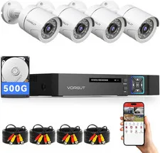 Wired Security Camera System Outdoor with 4Pcs 1080P Waterproof Security Camera,