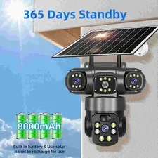 Camara De Seguridad 9MP Solar Inalambricas Para Casa y Exterior Con Audio Video