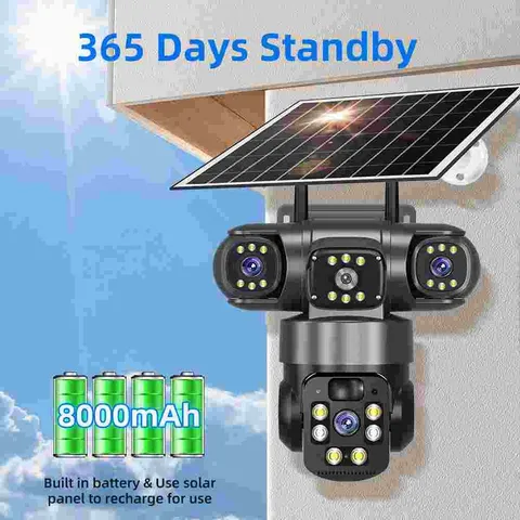 Camara De Seguridad 9MP Solar Inalambricas Para Casa y Exterior Con Audio Video