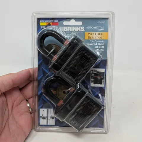 Brinks 182-40281 Weather Resistant Covered Steel Padlocks 2-Pack Keyed Alike