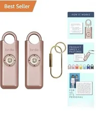 2 Pk She’s Birdie Original Safety Alarm w Keychain–130 dB Siren & Strobe Light