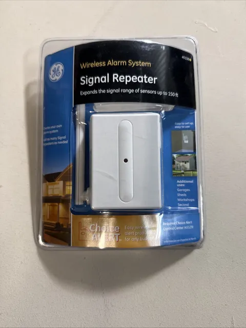 GE Choice Alert Wireless Alarm System Signal Repeater Expands 150 Feet 45138 NEW