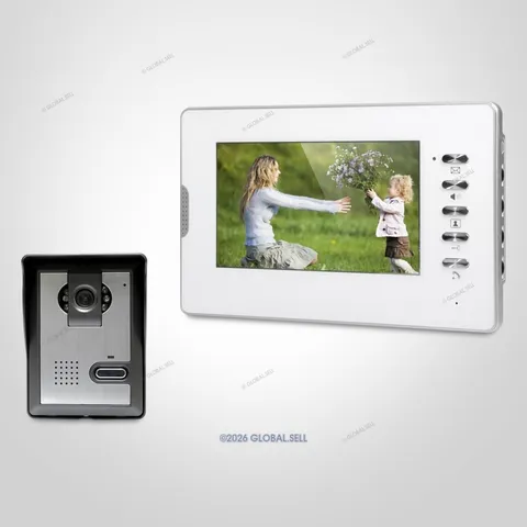 7" Wired Video Door Phone Intercom System with IR Night Vision for Home Security
