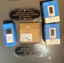 Ring Doorbell Security Cameras Bundle Including Signs And Mount
