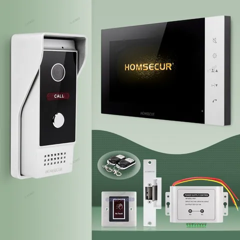 HOMSECUR 7" HD Video Door Phone Call Intercom IR Camera Night Vision Door Unlock