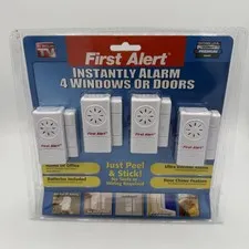 First Alert Instant Alarm For 4 Windows or Doors Peel and Stick As Seen On TV