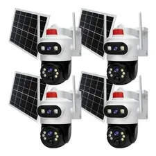 4 Camara De Seguridad Solar Inalambricas Para Exterior Con Vision Nocturna Audio