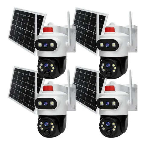 4 Camara De Seguridad Solar Inalambricas Para Exterior Con Vision Nocturna Audio