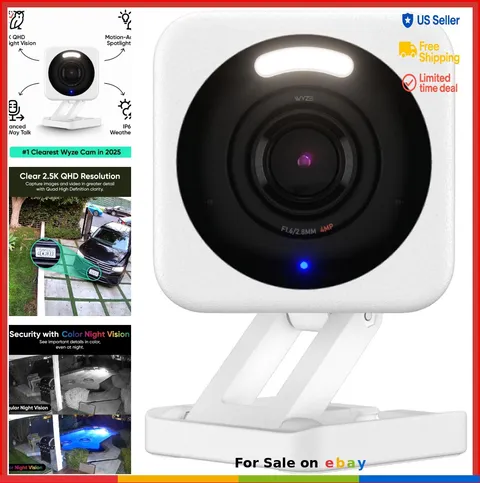 Smart Home Security Camera 2.5K QHD Indoor Outdoor Motion Detection Color Night