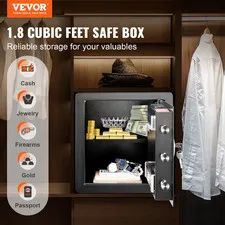 1.8 Cu Ft Home Security Safe Digital Keypad Steel Safe w Fireproof Bag