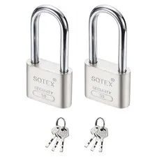 2Pcs 100 x 50 mm Heavy Duty Lock Alloy Steel High Security Padlock with 6 Keys
