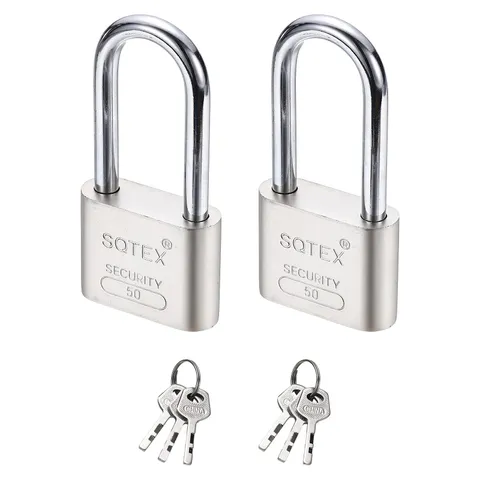 2Pcs 100 x 50 mm Heavy Duty Lock Alloy Steel High Security Padlock with 6 Keys