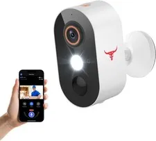 1080p Wireless Security Camera with AI Human Detection, Night Vision, 2-Way Talk