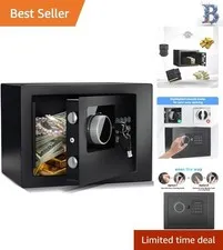 Digital Fireproof Safe with Keypad - Compact 0.23 Cu. Ft. Security Lock Box