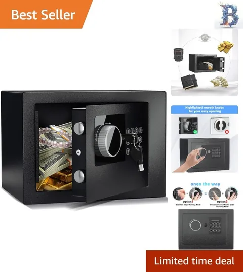 Digital Fireproof Safe with Keypad - Compact 0.23 Cu. Ft. Security Lock Box