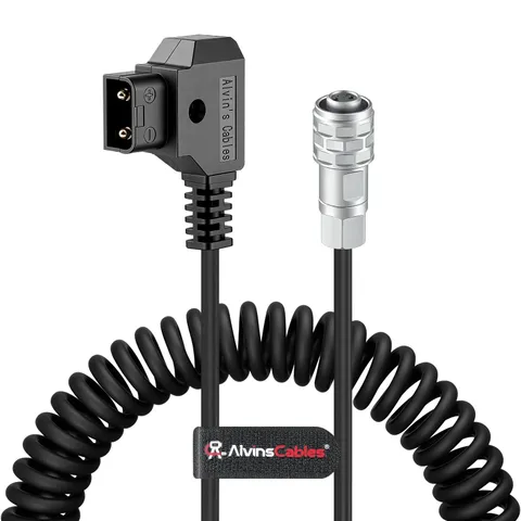 BMPCC 4K 6K To D Tap Power Cable Weipu 2 Pin Female To P Tap Coiled Cord