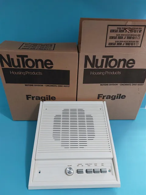 2 NUTONE IS-408L 8" INSIDE INTERCOM SPEAKERS - CONTROLS SURFACE MOUNTED WHITE