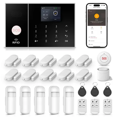 LWOHSI PG108 Alarm System for Home Security,WiFi+GSM 4G DIY Alarm