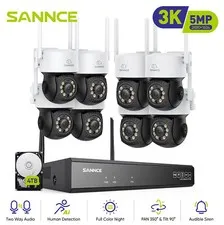 SANNCE 5MP 10CH NVR Wireless PT Security Camera System Color Night Two Way Audio