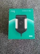 **BRAND NEW**Ring SPOTLIGHT Cam PLUS Wired Outdoor Camera Lights and Siren Black
