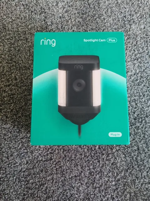 **BRAND NEW**Ring SPOTLIGHT Cam PLUS Wired Outdoor Camera Lights and Siren Black