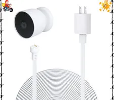 Power Adapter for Google Nest Cam Battery16.4Ft/5M Weatherproof Charging Cable 